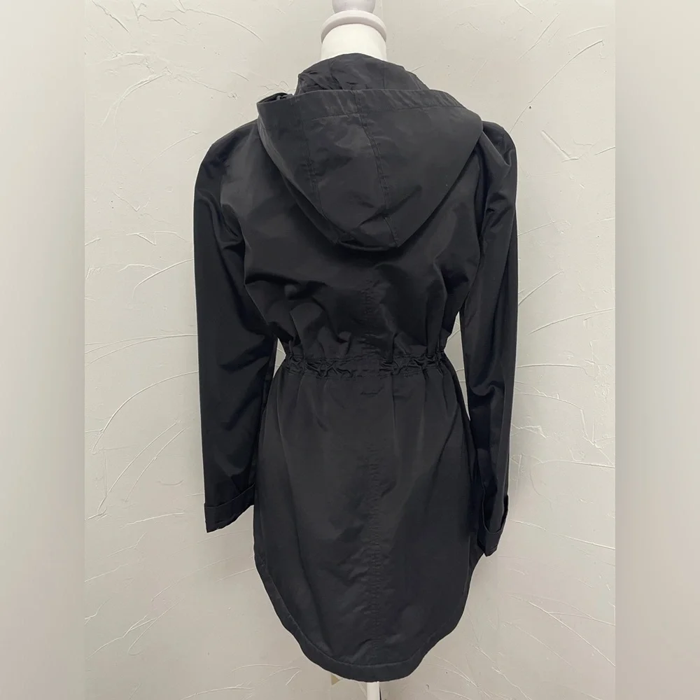 Eileen Fisher Black Organic Cotton Nylon Hooded Jacket - Picture 4 of 16